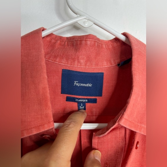 Faconnable men’s linen button down shirt - Picture 4 of 7